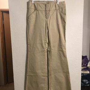 Khaki wide leg pants